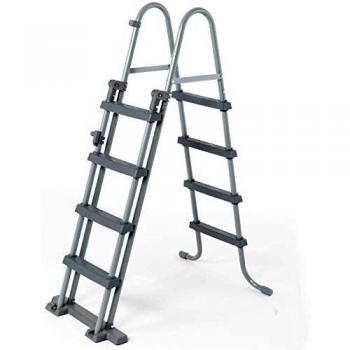 Bestway - Escalera de seguridad para piscinas elevadas, 4 peldaños a cada lado, altura 122 cm