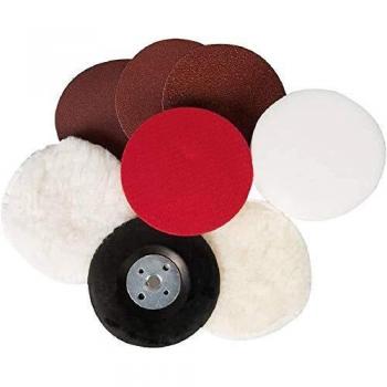Kit de Lijado y Pulido 8 Piezas 115 mm con Base - Silverline