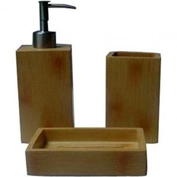 Protenrop Set de 3 Piezas para Lavabo, de Madera, Color marrón