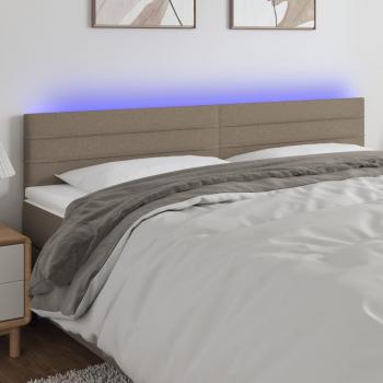 Cabecero LED Tortorora 200x5x78/88 cm Tela Gris Taupe