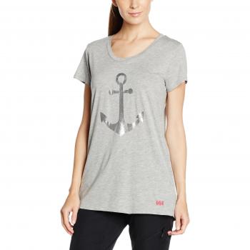 Helly Hansen Graphic Camiseta de manga corta, Mujer, Gris
