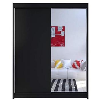 Armario Corredero Atlanta 140, Negro, 200x150x58cm, 5 Estantes