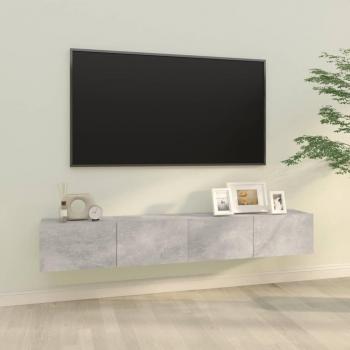 Mueble TV de pared 2 uds madera contrachapada gris 100x30x30cm vidaXL