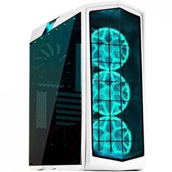 SilverStone SST-PM01W-RGB - Carcasa de ordenador para juego Primera Midi Torre ATX, Rendimiento silencioso con alto flujo de aire, con ventana, LED RGB, blanco