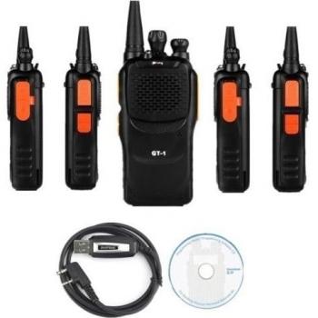 5 x Baofeng Pofung GT-1 UHF 400 - 470 mhz FM de radio de 50 CTCSS/105 CDCSS FM 1800 mAh batería 1 x cable USB para programación +