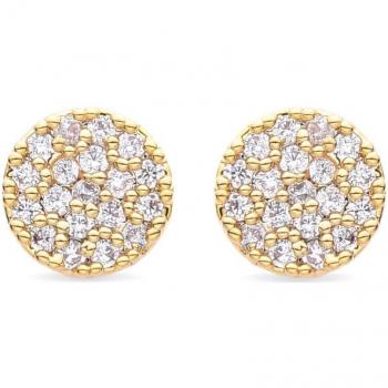 Pendientes Luxenter Saismi de Circonita Brillante, acabados en oro amarillo de 18 quilates
