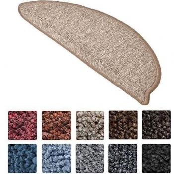 Alfombras Antideslizantes Semicirculares para Escaleras - Set de 15 Unidades Arena (55 x 15 cm) - Beautissu