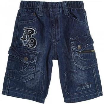 Niño Cargo Pantalón Corto Bermudas Capri Vintage Sport Strech 20471 - Azul, 10 Años / 140