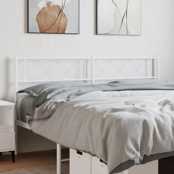 vidaXL 53.1 White Metal Headboard