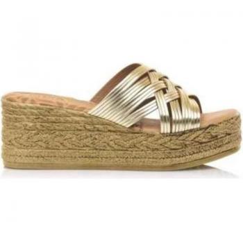 Sandalias de cuña para mujer Mustang Oro 51929