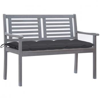 Banco De Jardín Sena 2 Plazas Con Cojín Gris/Antracita 120 Cm