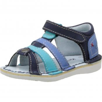 Kickers Woopy - Patucos de Piel Bebé-Niñas, azul