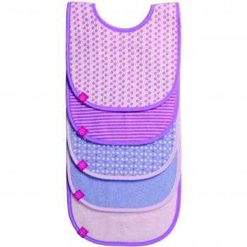 Lässig - Juego de 5 baberos rosa morado Talla:talla única