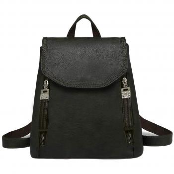 Bolso Mochila Cuero Mujer Casual, JOSEKO Mochila Antirrobo con Solapa de Cuero Monedero de Mochila Casual para Damas universitarias con Correas Ajustables