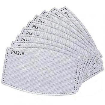 50 unidades PM2.5 Filtros de carbón activado 5 capas reemplazables de papel de filtro antiniebla