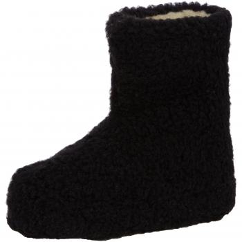 Woolsies Yeti Natural Wool Slipper Booties - Zapatillas con forro unisex, Negro
