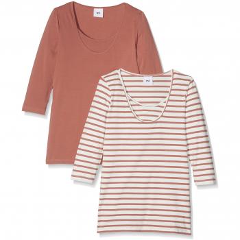 MAMALICIOUS MLLEA ORGANIC NELL 3/4 MIX TOP NF 2-PACK, sudadera premamá Mujer, Rosa