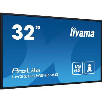 iiyama PROLITE LH3260HS-B1AG Pizarra de Caballete Digital 31.5 LED Wi-Fi 500 cd/m² Full HD Negro Procesador Incorporado Android 11 24/7 VA