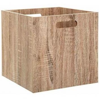 Caja de almacenamiento en madera natural 31 x 31 cm