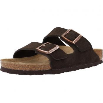 Birkenstock Arizona Mocca Suede Two Bar Mules, Size: 39, Colour: Brown - Female