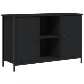 Mueble de TV madera de ingeniería negro 100x35x65 cm