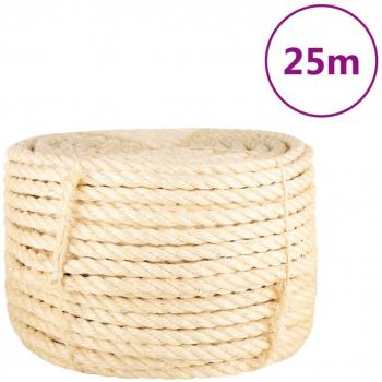 Cuerda de Cáñamo 100% Sisal para Artesanía y Decoración, Longitud de 25 metros, Diámetro disponible en 6 mm, 8 mm, 10 mm y 16 mm