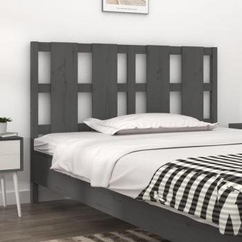 Cabecero para cama de madera maciza de pino gris 125,5x4x100 cm
