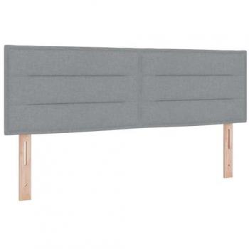 Cabecero LED con luces de tira, gris claro, 160 cm, tela
