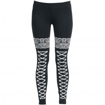 Fashion Victim Corded Look Leggings Negro