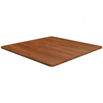 Mesa cuadrada de roble marrón oscuro, 70x70x1,5 cm, tratada