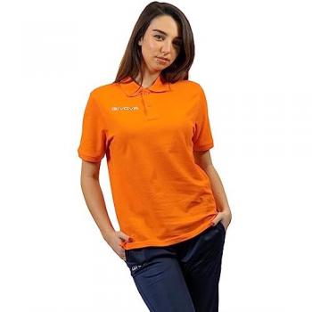 Givova Summer Cotton Pique Polo Shirt - Unisex, Orange, Size M