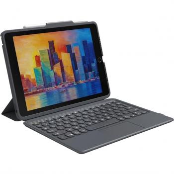 Zagg - Funda con teclado ZAGG Pro Keys con Trackpad para iPad 10,2' (incluye teclado retroiluminado, trackpad integrado, diseño delgado y ligero, protección completa para el dispositivo y soporte ajust