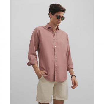 Camisa sport Silbon soft coral para Hombre, slim fit, color coral, tejido suave