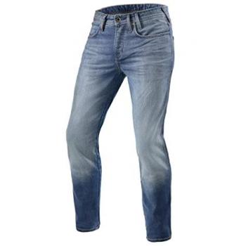 REV'IT! Vaqueros de Moto Piston 2 SK Azul Medio Desgastado