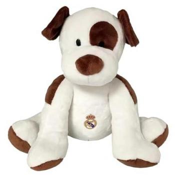 Peluche de Perro Real Madrid 30 cm, color blanco, dimensiones 22x27x30 cms, producto oficial