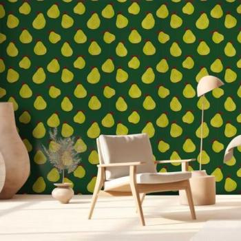 Papel Pintado Hexoa Peras Pop 52x1000cm Fabricado en Francia