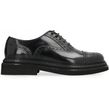 Dolce & Gabbana Men's Black Brogue Lace-Up Shoes Size 40