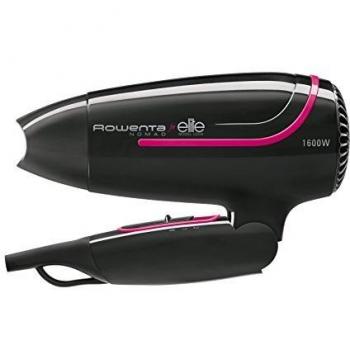 Rowenta Nomad CV3312 - Secador de viaje compacto 1600W, Secador pelo con asa plegable, fácil de plegar, con boquilla concentradora, 2 posiciones de velocidad, apta para voltaje de 110 a 240 V