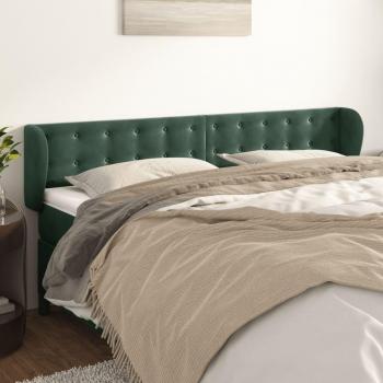 Cabecero de terciopelo verde oscuro 163x23x78/88 cm vidaXL