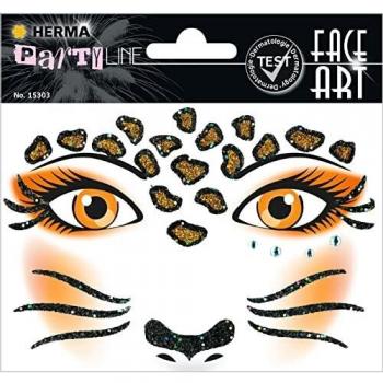 Pegatinas Face Art Leopardo con Brillo - HERMA 15303