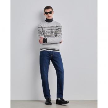 Easy Wear Jersey de hombre cuello redondo jacquard