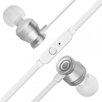 GGMM Auriculares In-Ear, Sonido Estéreo Auriculares con Microfono, Diseño Ergonómico Cómodo para iPhone, Huawei, XiaoMi y MP3 -Blanco