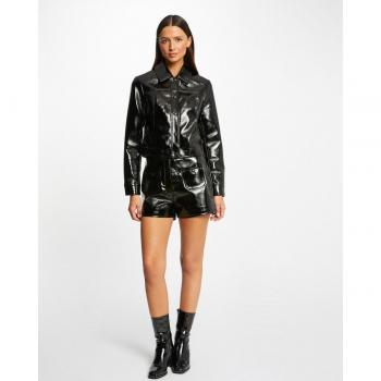 Morgan - Short de mujer recto con efecto de vinilo