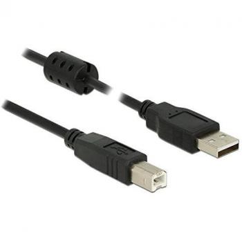 Cable USB 2.0 de 2 m tipo A a tipo B con núcleo de ferrita - Negro