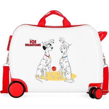 Disney Maleta Infantil Rígida Dalmatians Family Correpasillos, 34L, Blanco