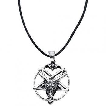 etNox hard and heavy Goat Pentagram Collar Plateado