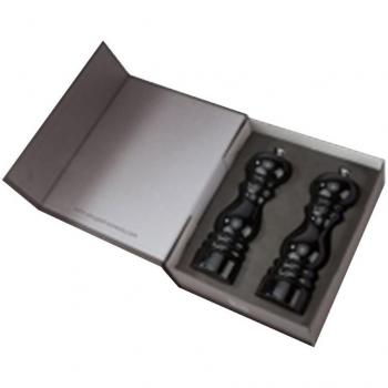 Peugeot 30285 molinillos de pimienta Duo de estilo clásico de París Coffret, 18 cm PM y SM, lacada en negro