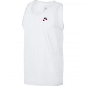Nike M NSW Tank Club EMBRD FTRA - Camiseta de Tirantes, Hombre, Blanco