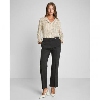 Pantalón flare de traje para mujer con nervio central y bolsillos