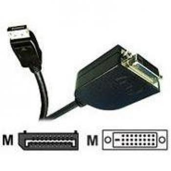 Jou Jye Computer Display Port, DP 20pins / DVI-D 24 + 1pin, 0.2M - adaptadores de cable de vídeo